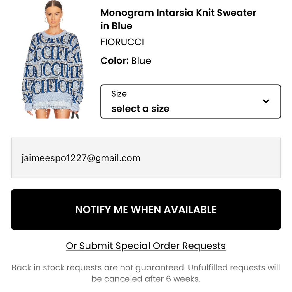 Fiorucci Blue Intarsia Knit Sweater